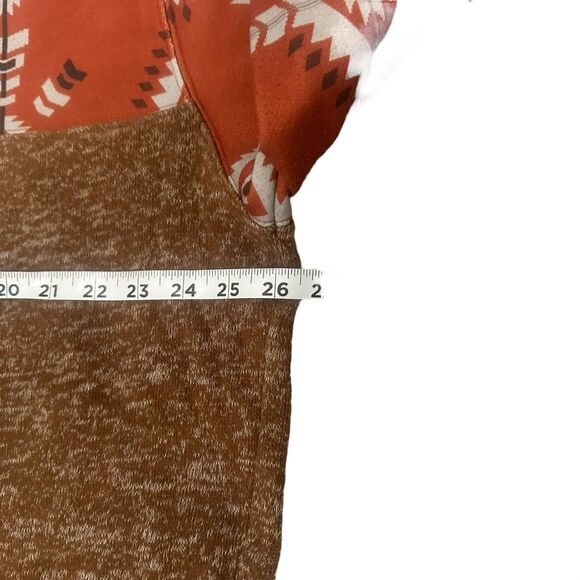 Hooey Pullover Sweater Mens Extra Large Brown Aztec 1/4 Snap Western Outfitter - Picture 5 of 11